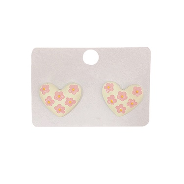 Sterling Silver Needle Pink Girly Heart Super Sweet Earrings Suit Korean Niche Temperament Design Sense Simple Earrings—2