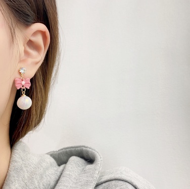 Sterling Silver Needle Pink Girly Heart Super Sweet Earrings Suit Korean Niche Temperament Design Sense Simple Earrings—5