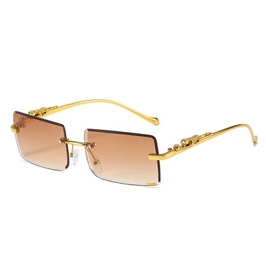 Amazon New Rimless Square Sunglasses Europe and America Cross Border Fashion Sunglasses Fashion Sun-Proof Glasses—5