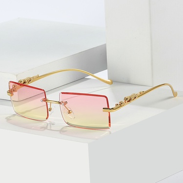 Amazon New Rimless Square Sunglasses Europe and America Cross Border Fashion Sunglasses Fashion Sun-Proof Glasses—4