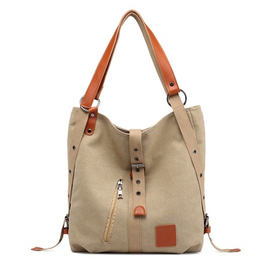 Fashion Streetwear Solid Color Square Zipper Bucket Bag—1