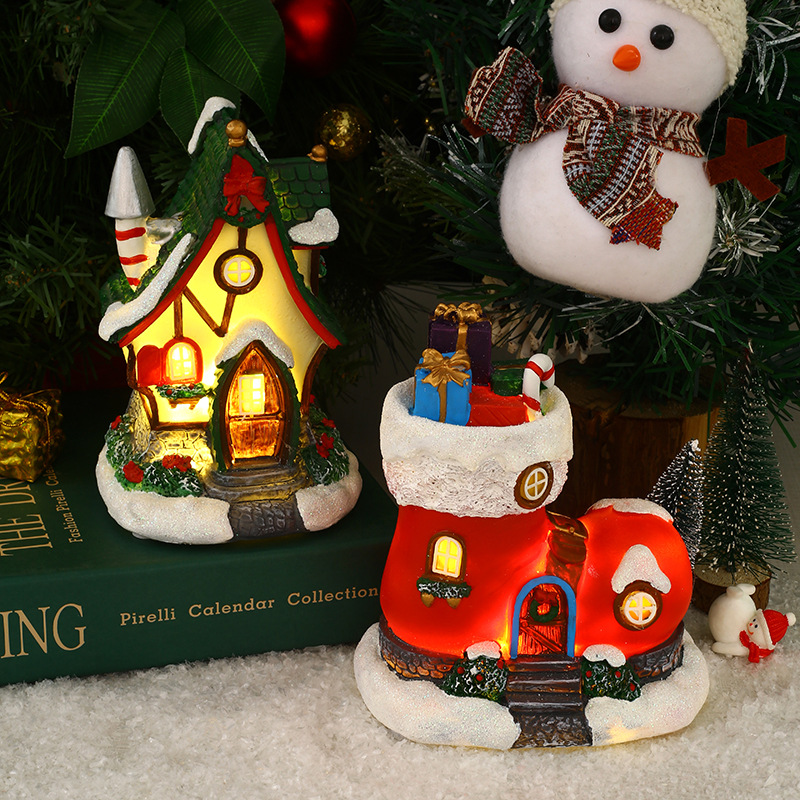 ELF Christmas Desk Ornament, Cute Standing Santa Claus Resin