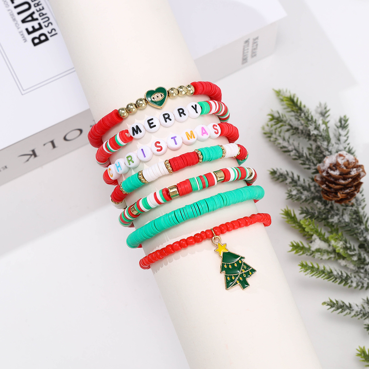 Wholesale Cute Letter soft clay Christmas Women's Bracelets - Nihaojewelry