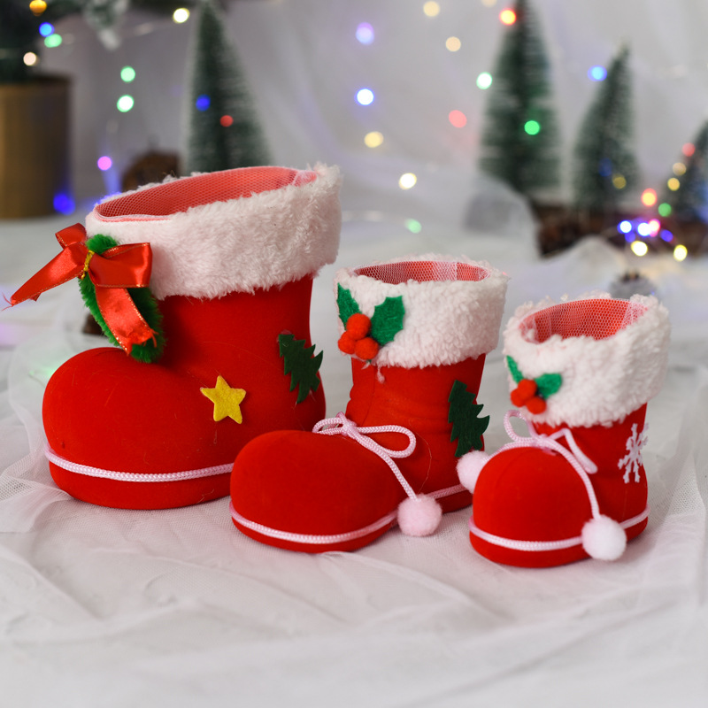 1 Pair Cute Sweet Christmas Tree Christmas Socks Elk Alloy Plastic