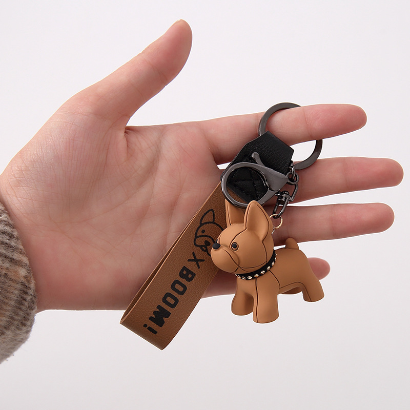 Bull Dog Bag Charms Brown