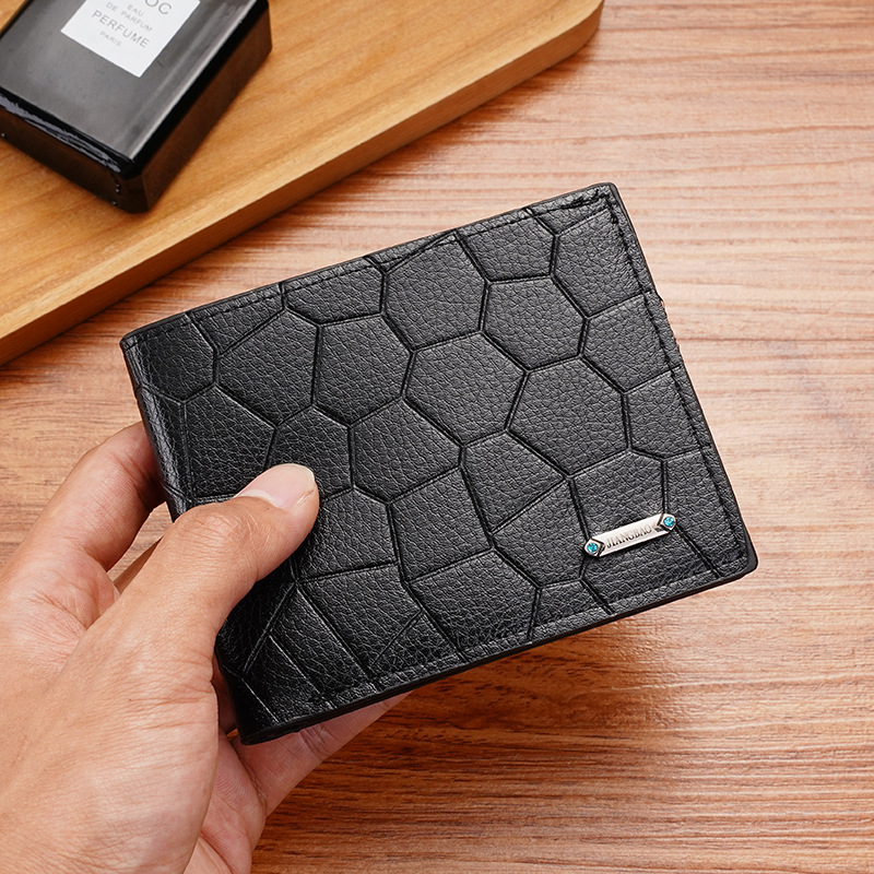 Wholesale Men's Solid Color PU Leather Open Wallets