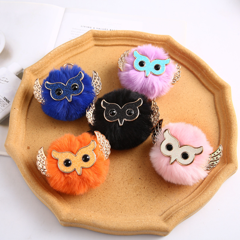 nihaojewelry Wholesale Cute Korean Style Cat Alloy Plush Women's Bag Pendant Keychain