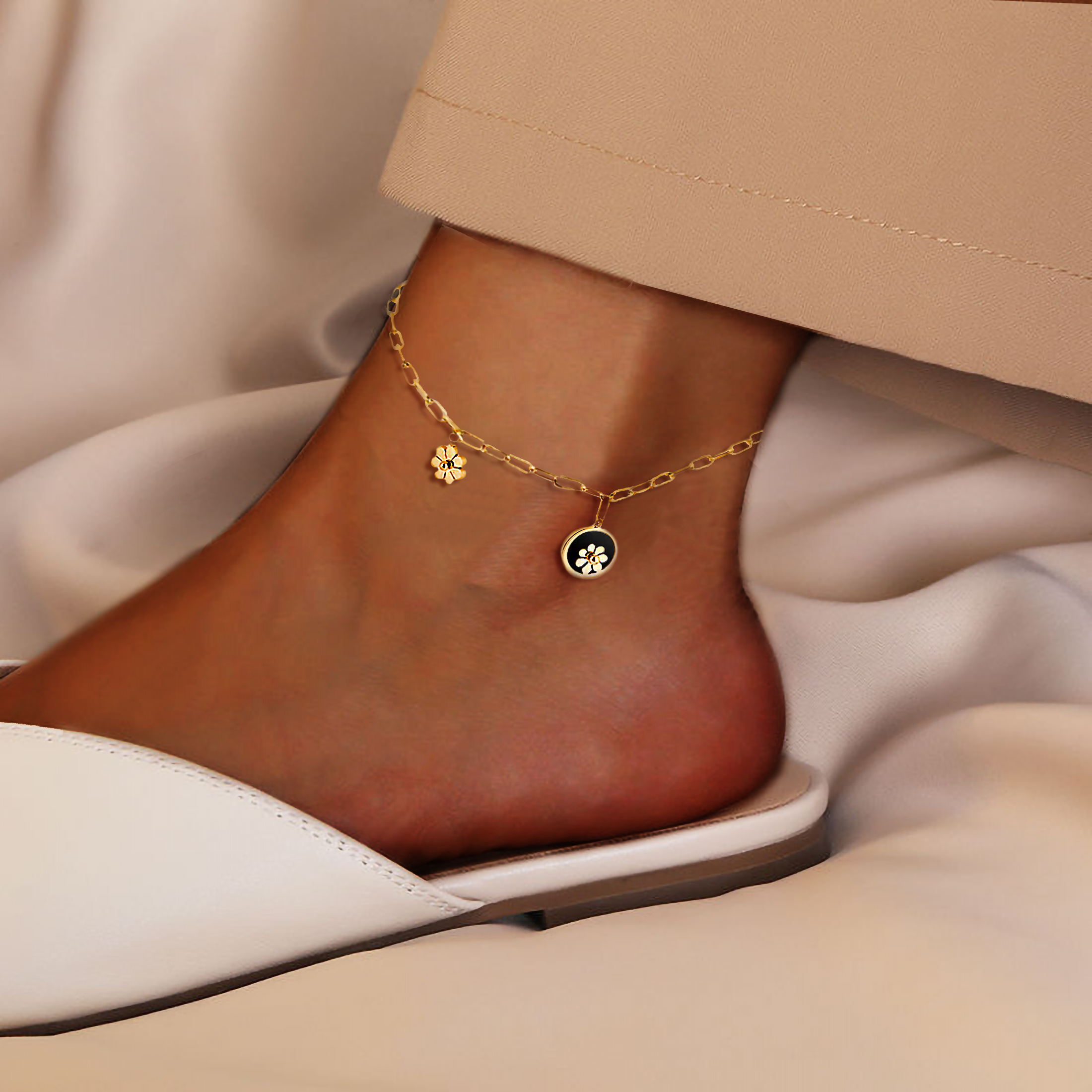 nihaojewelry Women's Four Leaf Clover Butterfly Anklet