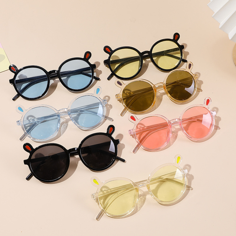 Cute Sweet Solid Color Ac Square Clips Kids Sunglasses