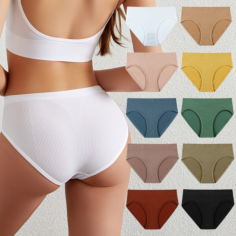 Wholesale stripe comfort breathable anti-seam low waist briefs panties -  Nihaojewelry