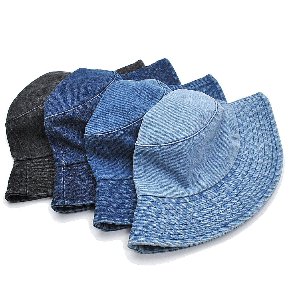 High Quality Solid Color Bucket Denim Bucket Hat For Women