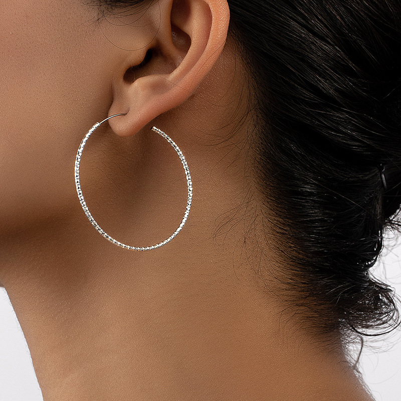 1 Pair Simple Style Geometric Solid Color Plating Alloy Hoop Earrings