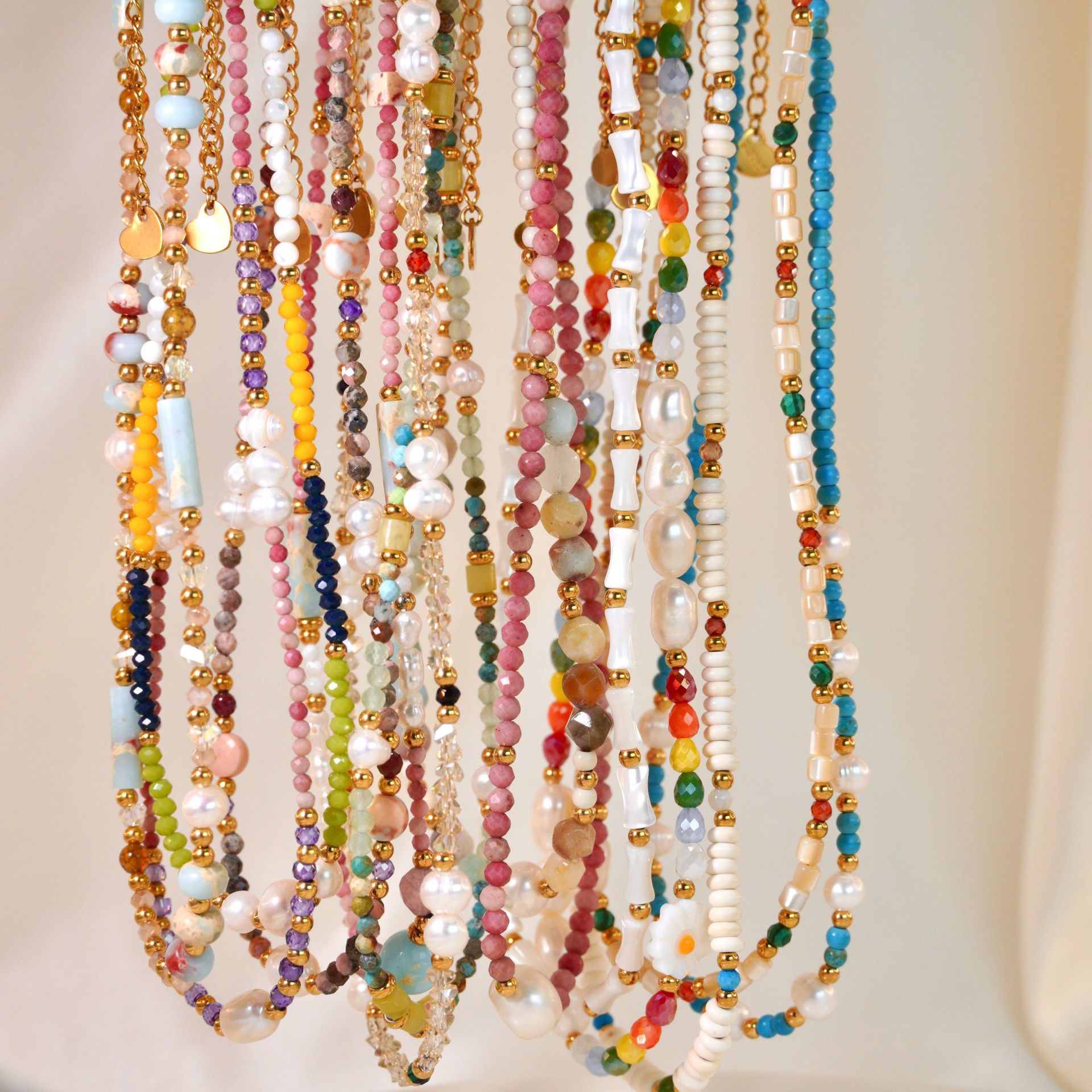 Wholesale Bohemian Pearl Colorful Beaded Necklace Nihaojewelry