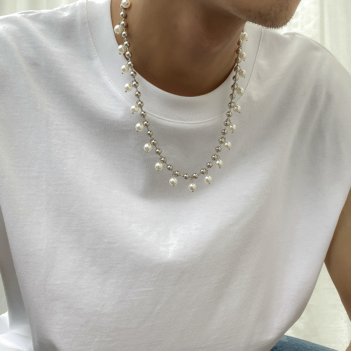 jieda SWITCHING MIX PEARL NECKLESS-